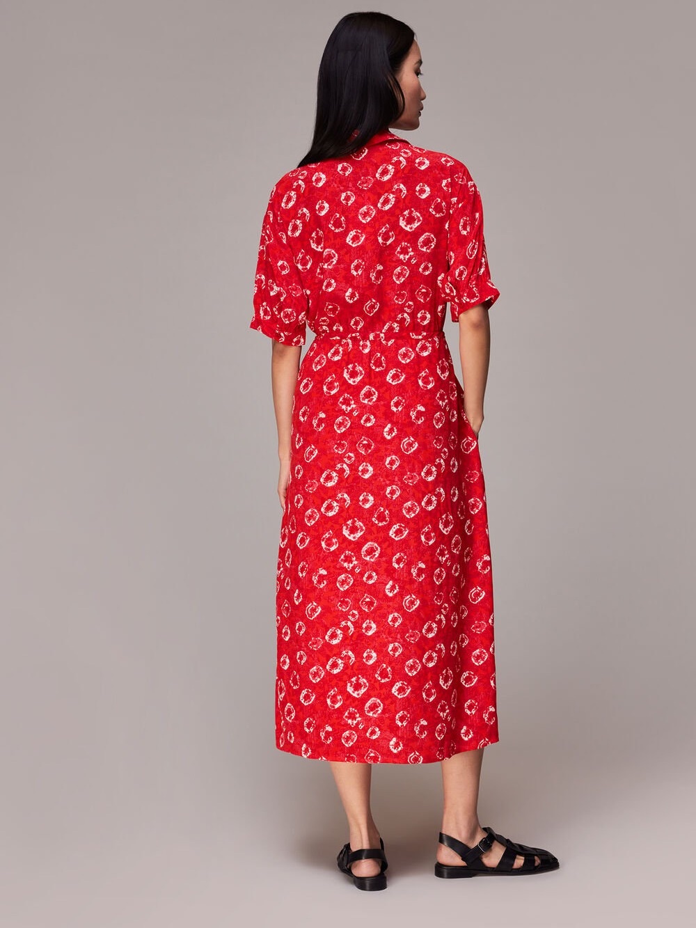 Whistles Hilda Tie Dye Floral Printed Midi Dress - Picture 2 of 11